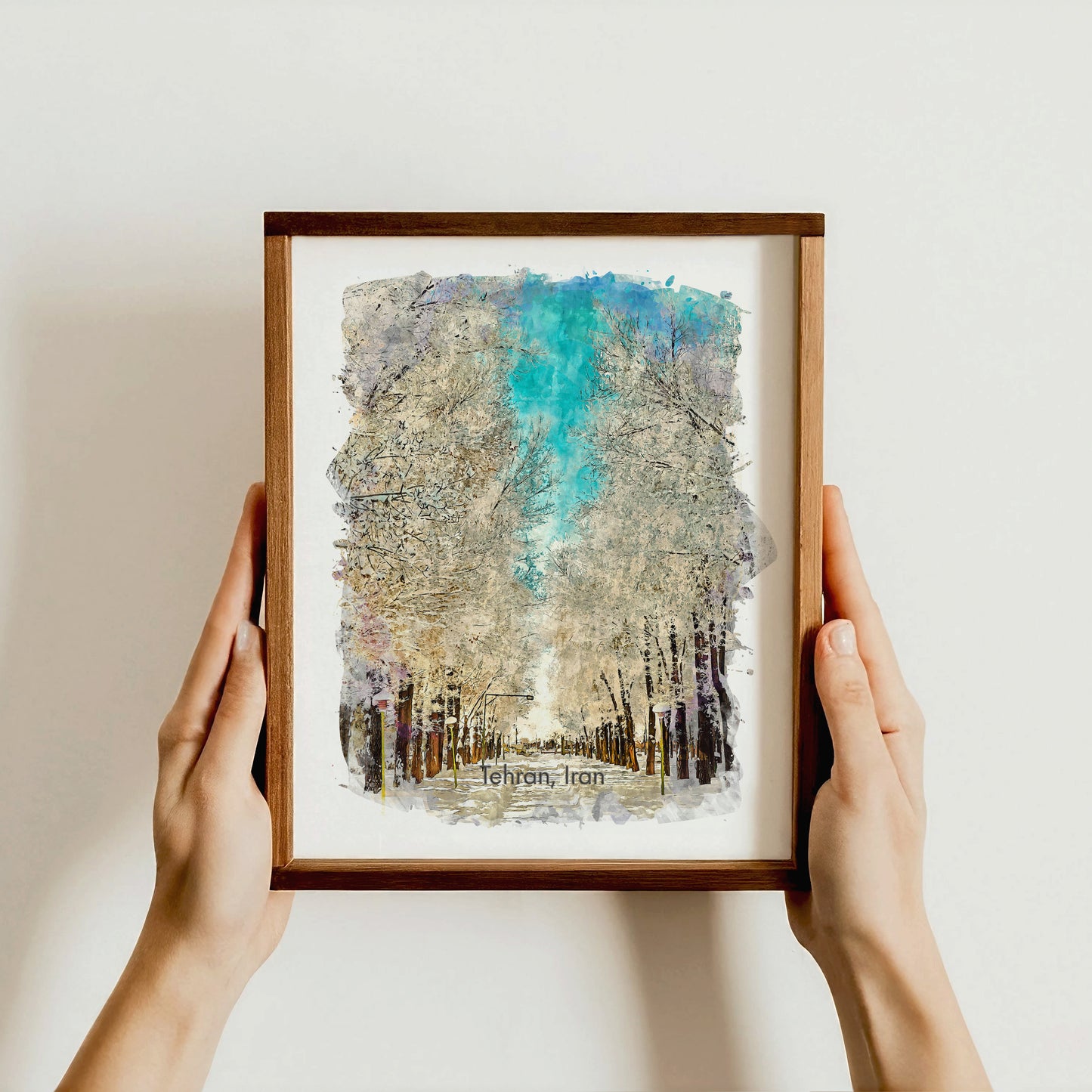 Tehran Snowy Boulevard, Iran, Art Print | 8×10 | Made in Canada - PhiloPerse