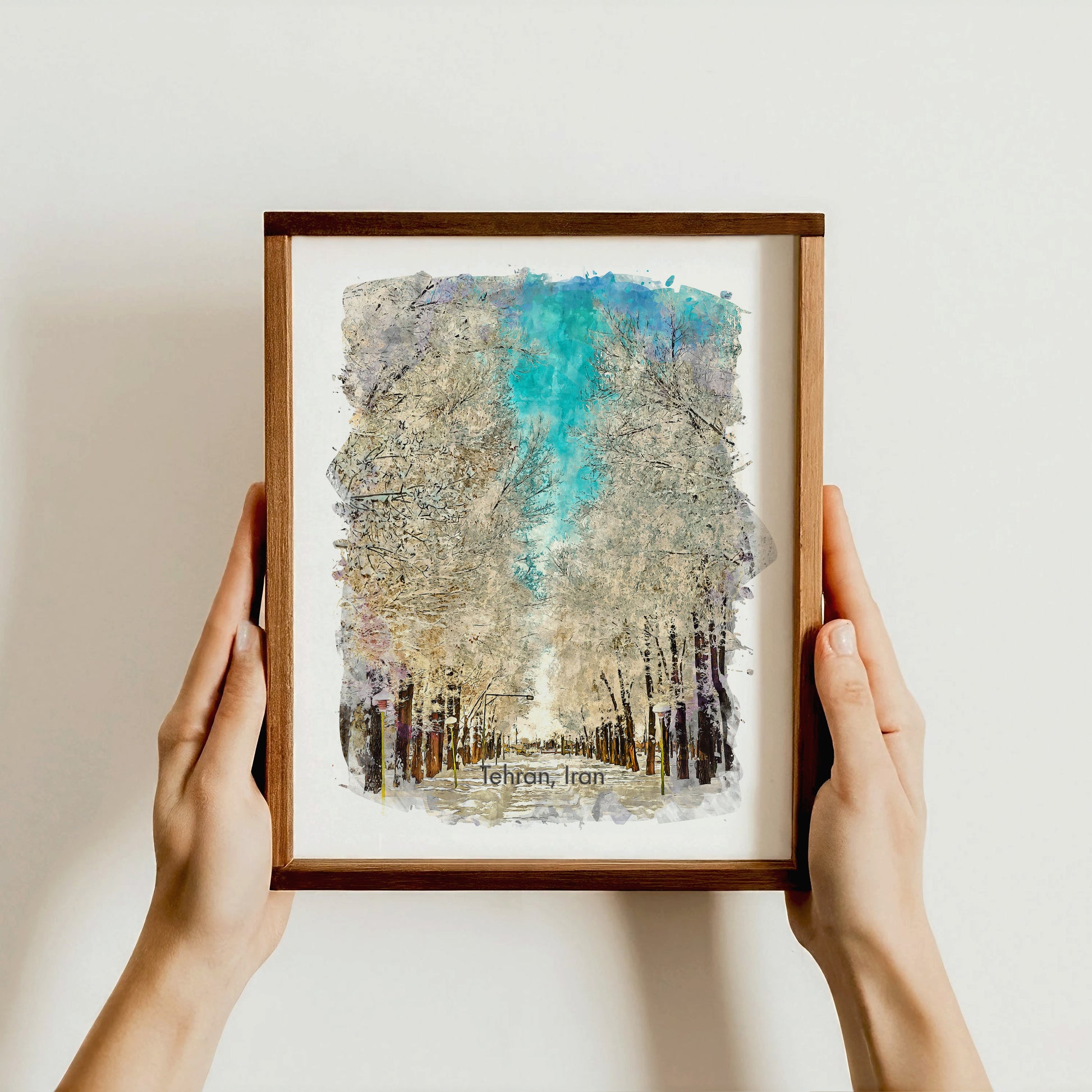 Tehran Snowy Boulevard, Iran, Art Print | 8×10 | Made in Canada - PhiloPerse