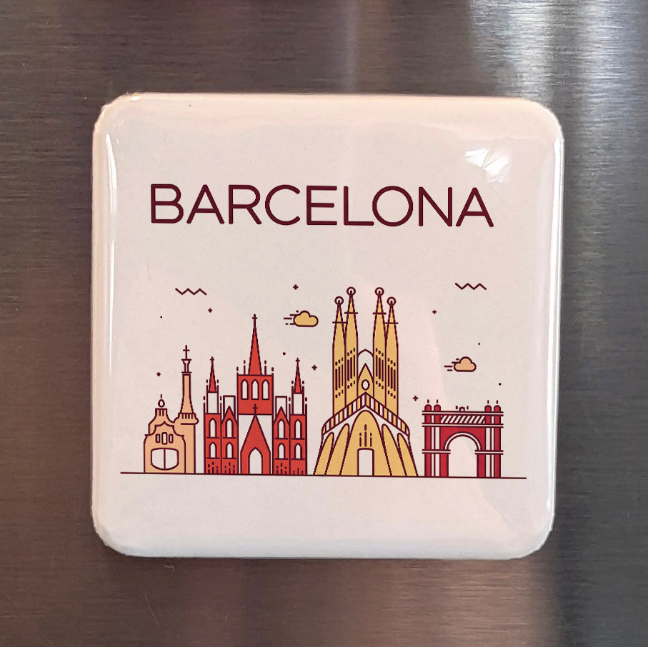 Barcelona Spain Magnet | City of Gaudi and the Gothic Quarter on the Mediterranean | 2x2 | Made in Canada