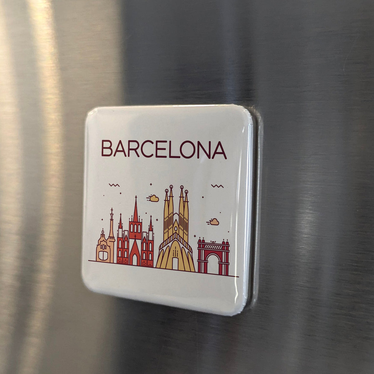 Barcelona Spain Magnet | City of Gaudi and the Gothic Quarter on the Mediterranean | 2x2 | Made in Canada