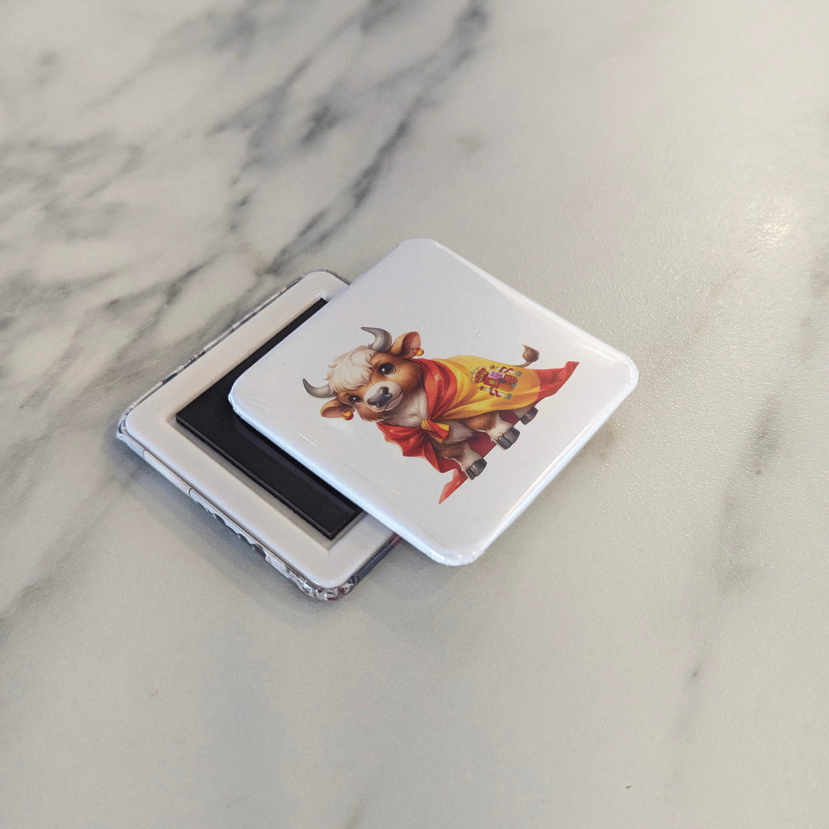 Spain Magnet | Toro Bravo on the Spanish Flag and the Soul of Iberian Tradition | 2x2 | Made in Canada