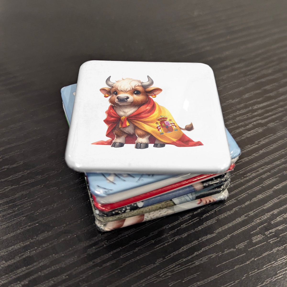 Spain Magnet | Toro Bravo on the Spanish Flag and the Soul of Iberian Tradition | 2x2 | Made in Canada