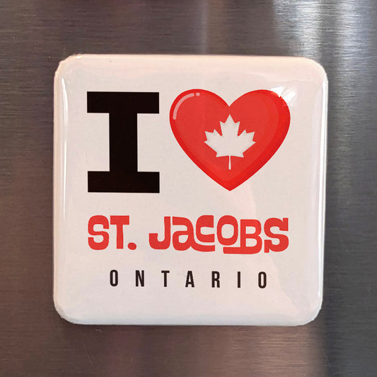 St. Jacobs Ontario Magnet | Mennonite Village of Waterloo Region | 2x2 | Made in Canada - PhiloPerse