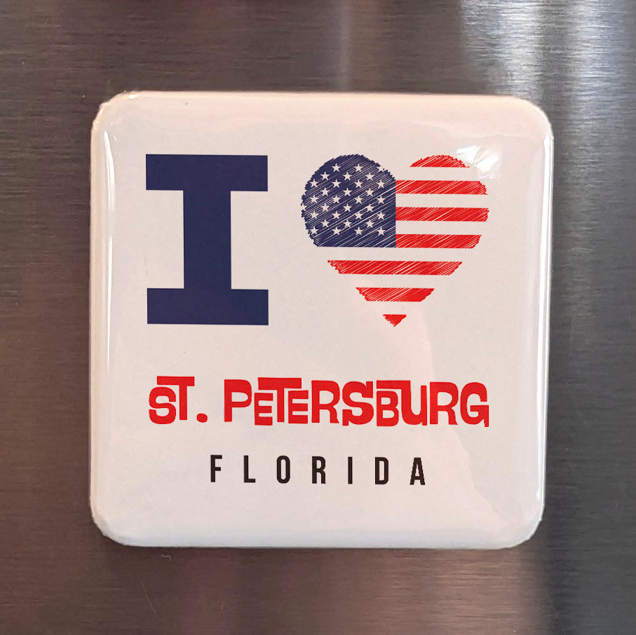 St. Petersburg Florida Magnet | Sunshine City | 2×2 | Made in Canada - PhiloPerse