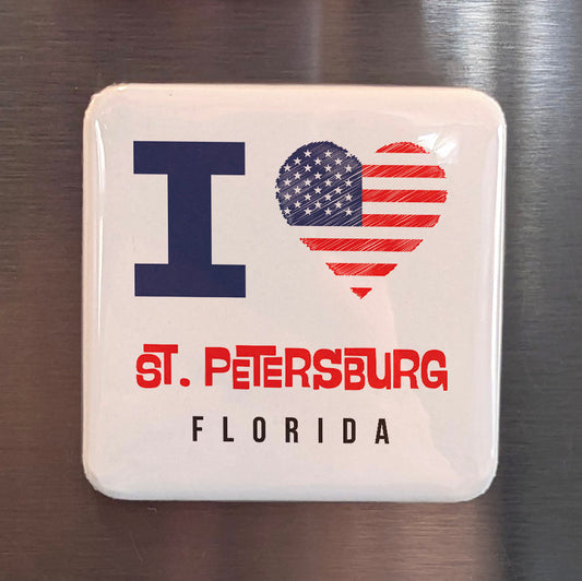 St. Petersburg Florida Magnet | Sunshine City | 2×2 | Made in Canada - PhiloPerse