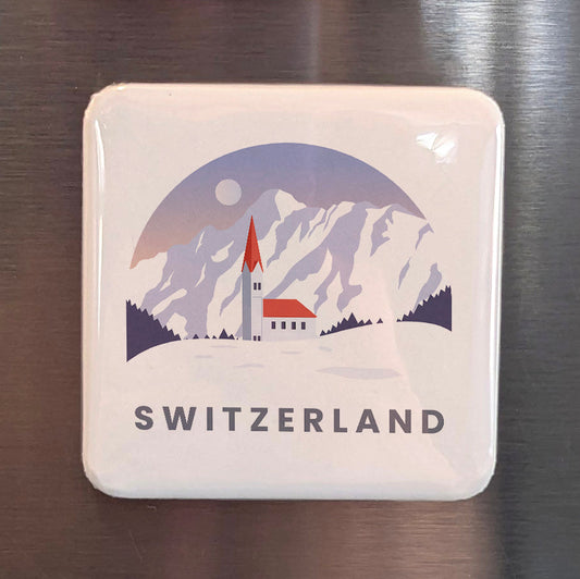 Switzerland Magnet | Land of the Alps, Watches, and the Heart of Europe | 2x2 | Made in Canada