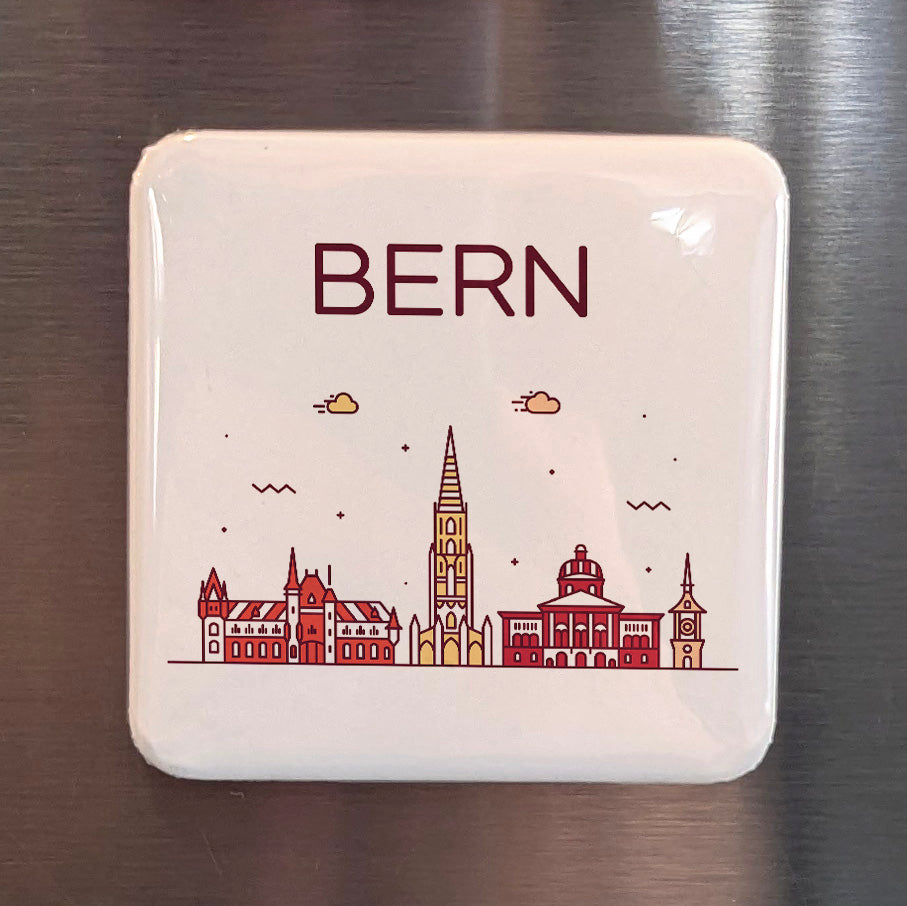 Bern Switzerland Magnet | Federal Capital in the Bear City on the Aare | 2x2 | Made in Canada