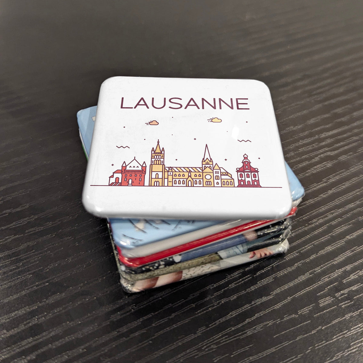 Lausanne Switzerland Magnet | Olympic Capital on Lake Geneva and City of the Cathedral | 2x2 | Made in Canada