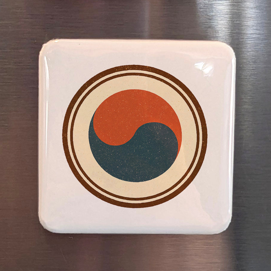 Taeguk Symbol Asia Magnet | Ancient Korean Cosmic Balance of the I Ching | 2x2 | Made in Canada