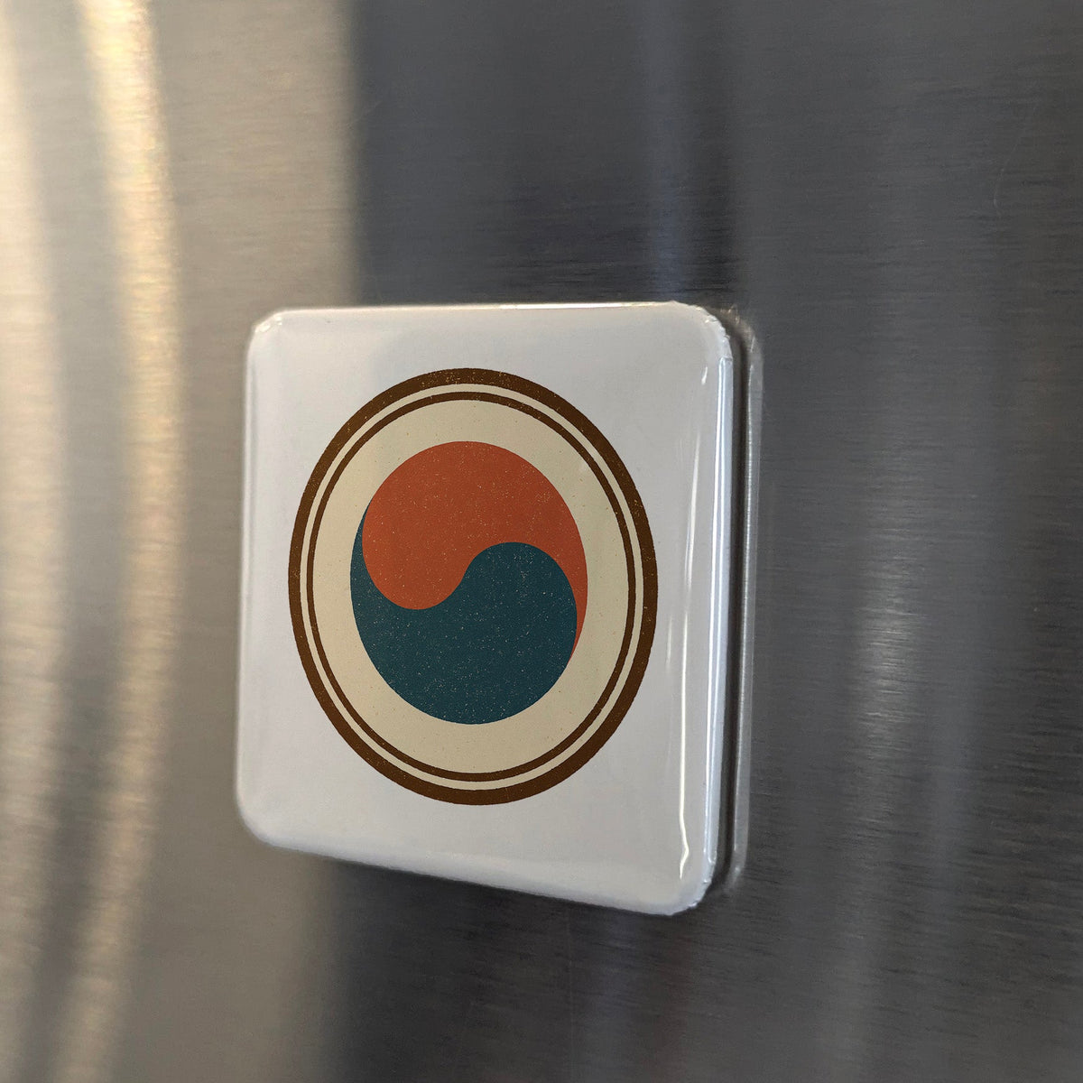 Taeguk Symbol Asia Magnet | Ancient Korean Cosmic Balance of the I Ching | 2x2 | Made in Canada