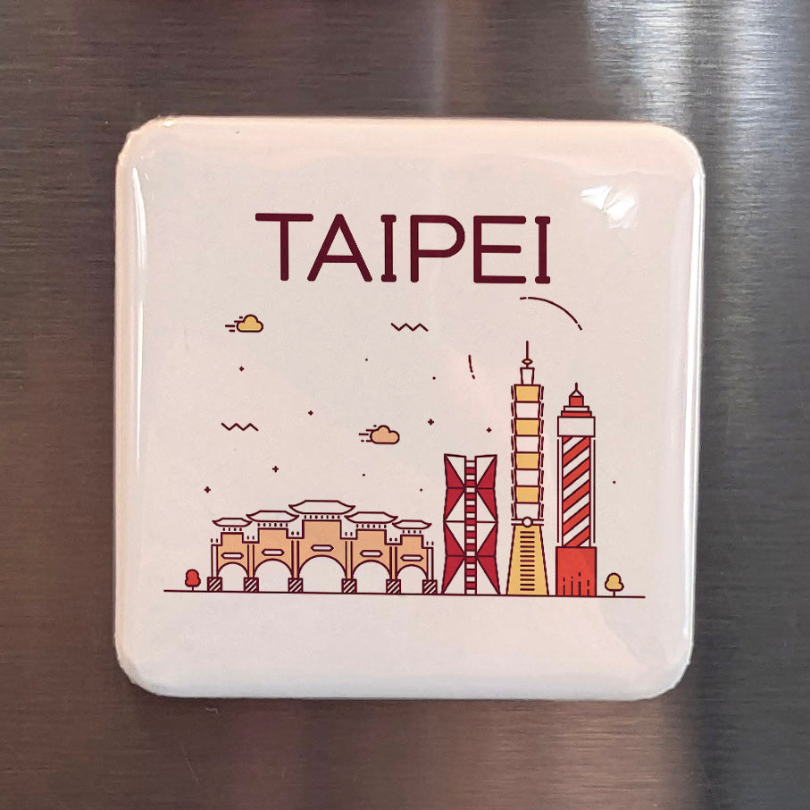 Taipei Taiwan Asia Magnet | Taipei 101 Capital of the Silicon Isle | 2x2 | Made in Canada