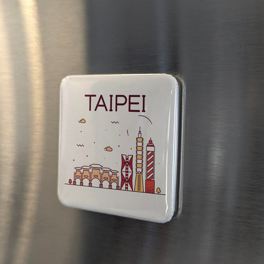 Taipei Taiwan Aimant d'Asie | Capitale de l'Île au silicium Taipei 101 | 5x5 cm | Fabriqué au Canada