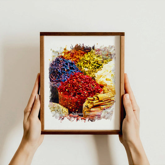 Tehran Tajrish Bazaar Spices, Iran, Art Print | 8×10 | Made in Canada - PhiloPerse