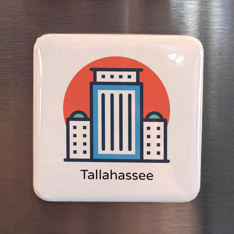 Tallahassee Florida Magnet | Florida Capitol City | 2×2 | Made in Canada - PhiloPerse