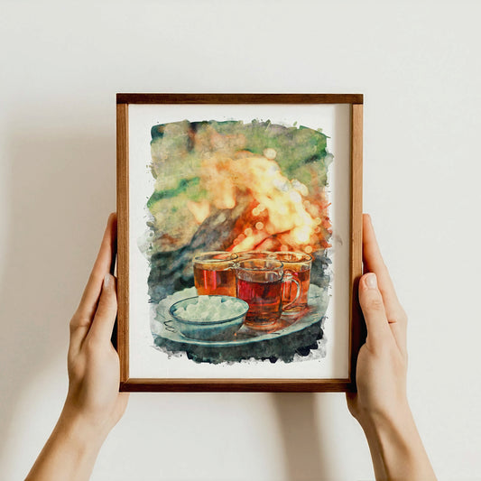 Persian Tea by the Fire, Iran, Art Print | 8×10 | Made in Canada - PhiloPerse