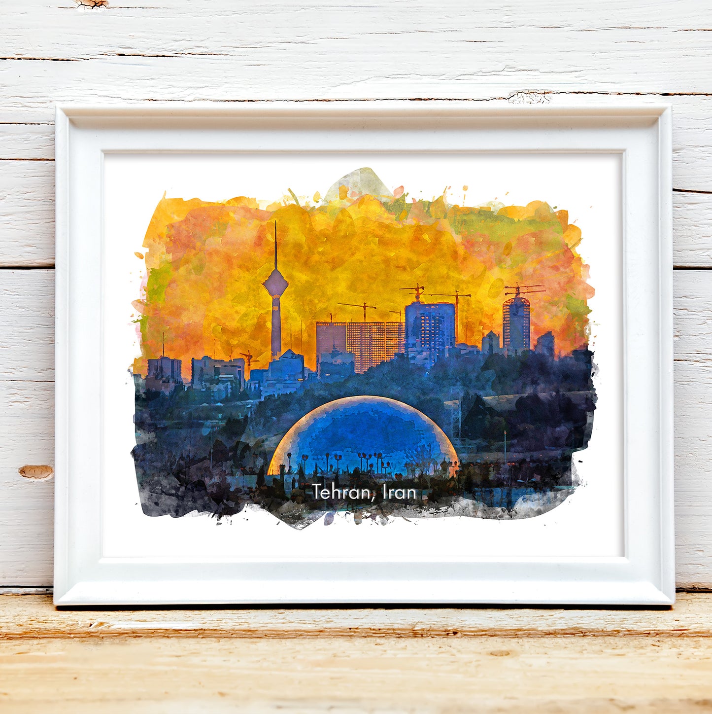 Tehran Skyline Dusk, Iran, Art Print | 8×10 | Made in Canada - PhiloPerse
