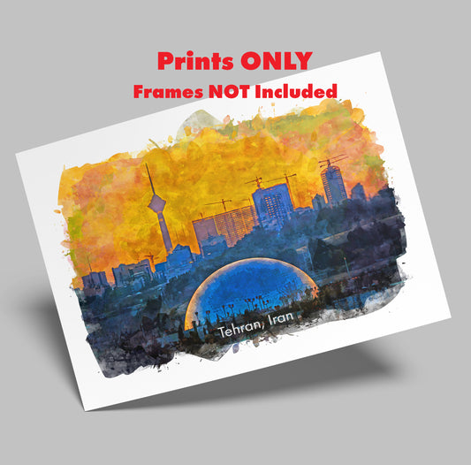 Tehran Skyline Dusk, Iran, Art Print | 8×10 | Made in Canada - PhiloPerse