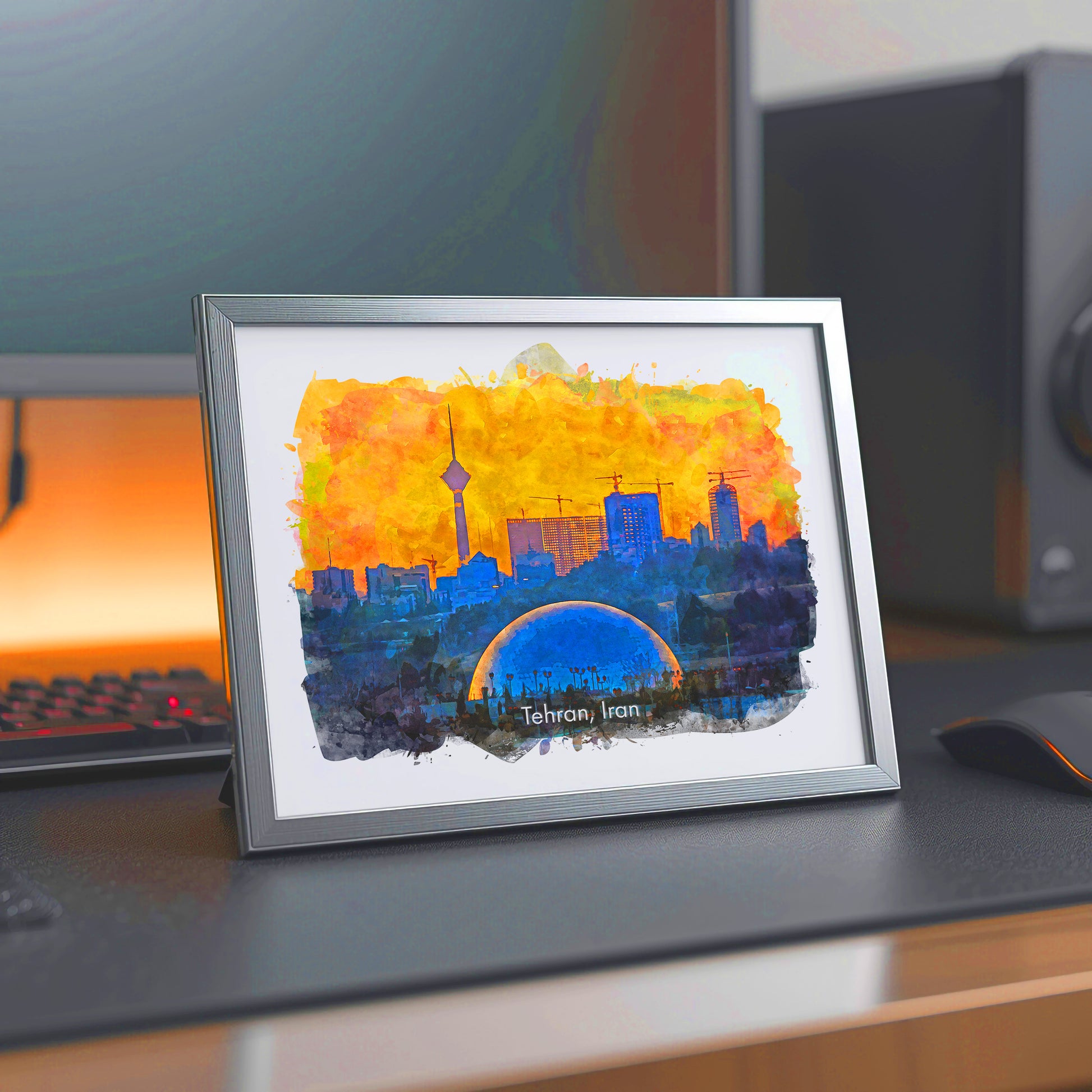 Tehran Skyline Dusk, Iran, Art Print | 8×10 | Made in Canada - PhiloPerse