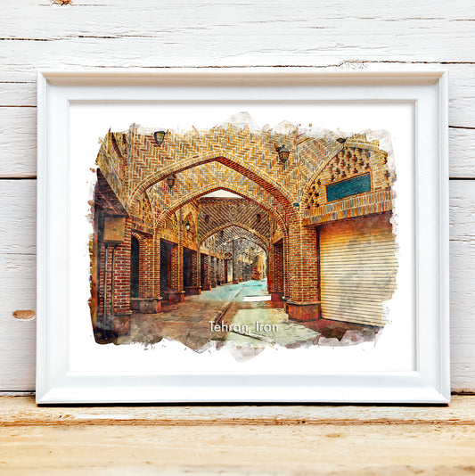 Tehran Grand Bazaar Arcade, Iran, Art Print | 8×10 | Made in Canada - PhiloPerse
