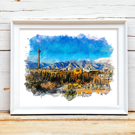 Tehran Milad Tower Panorama, Iran, Art Print | 8×10 | Made in Canada - PhiloPerse