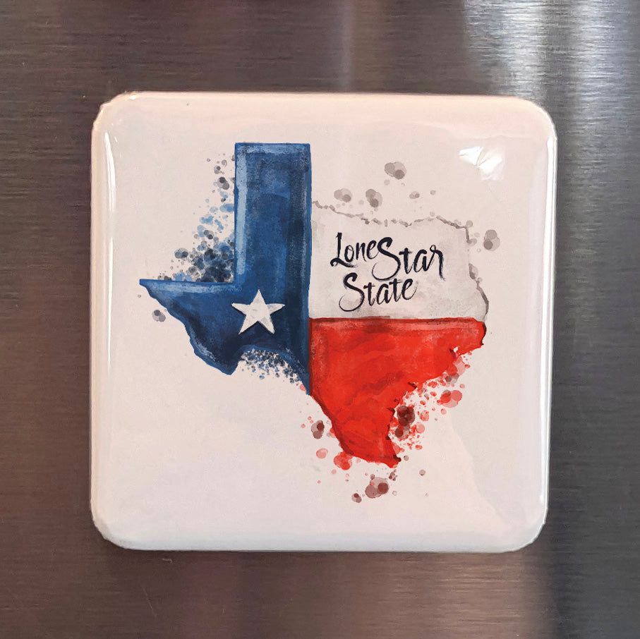 Texas Magnet | Lone Star State Watercolor | 2×2 | Made in Canada - PhiloPerse