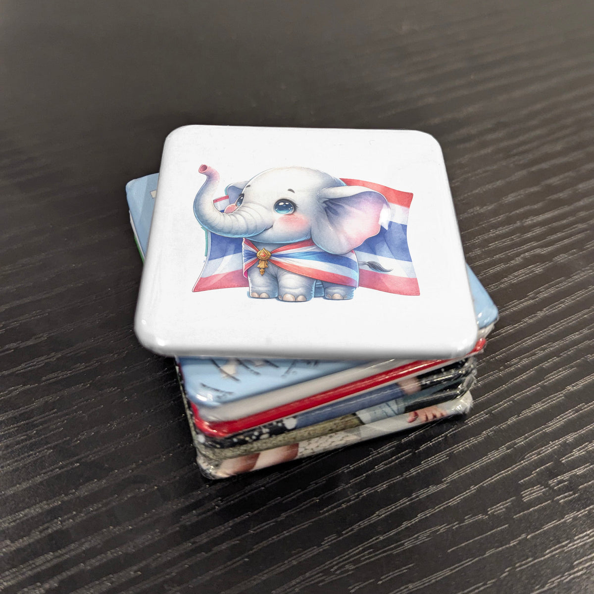 Thailand Asia Magnet | Thai Elephant Sacred White Elephant of the Kingdom of Siam | 2x2 | Made in Canada