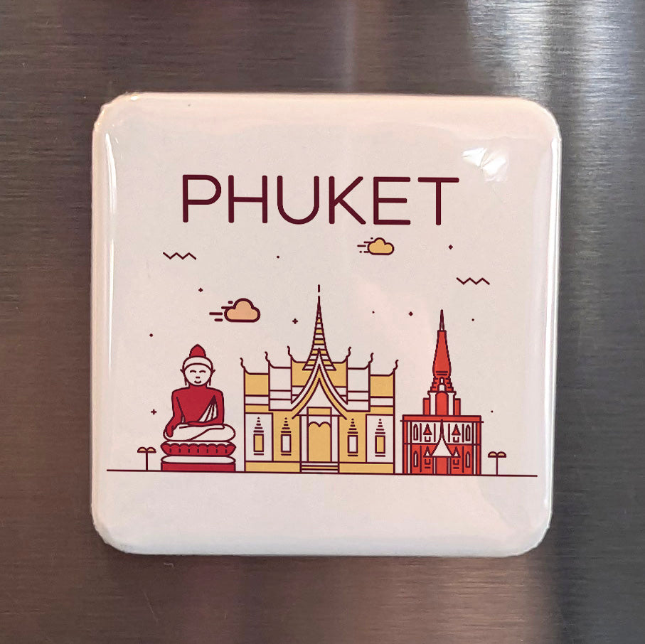Phuket Thailand Asia Magnet | Pearl of the Andaman Sea Jewel of Southern Thailand | 2x2 | Made in Canada