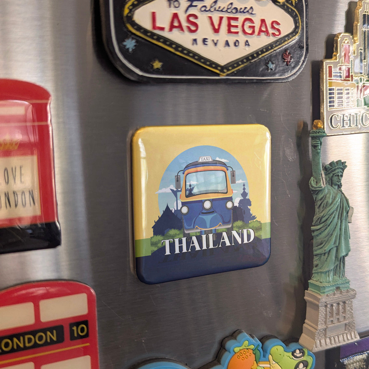 Thailand Asia Magnet | Tuk Tuk Three-Wheeled Icon of the Bangkok Streets | 2x2 | Made in Canada