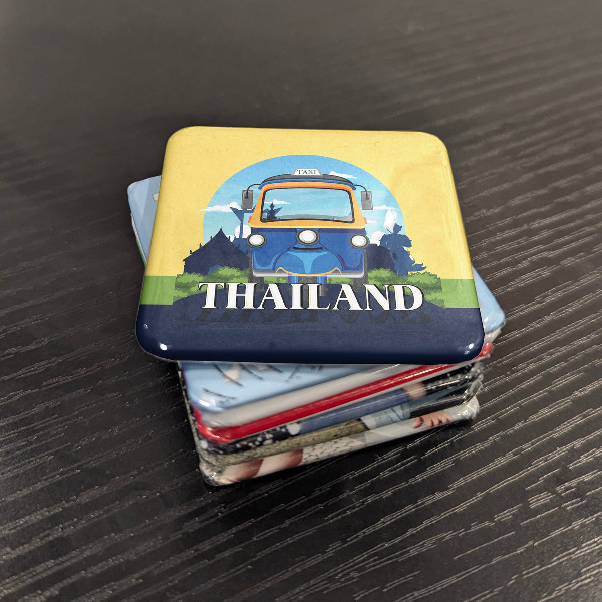 Thailand Asia Magnet | Tuk Tuk Three-Wheeled Icon of the Bangkok Streets | 2x2 | Made in Canada