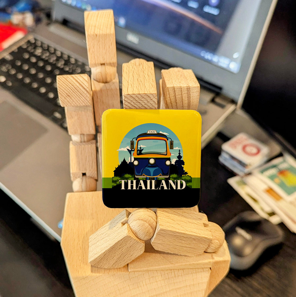 Thailand Asia Magnet | Tuk Tuk Three-Wheeled Icon of the Bangkok Streets | 2x2 | Made in Canada