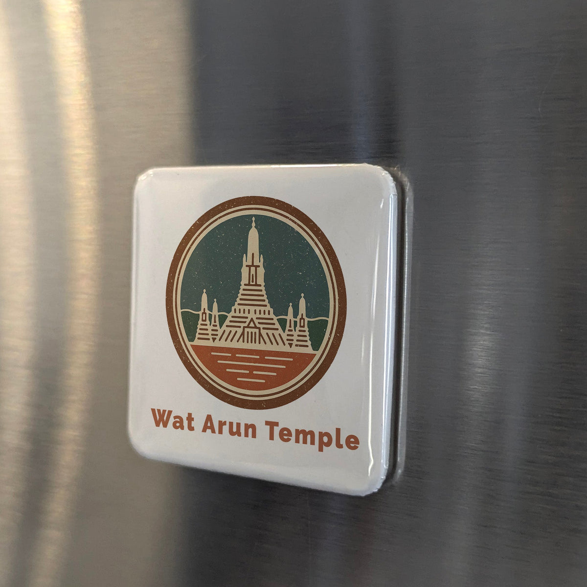 Thailand Asia Magnet | Wat Arun Temple of Dawn on the Chao Phraya | 2x2 | Made in Canada