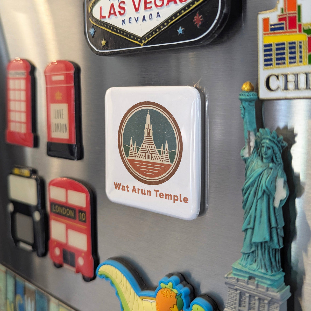 Thailand Asia Magnet | Wat Arun Temple of Dawn on the Chao Phraya | 2x2 | Made in Canada