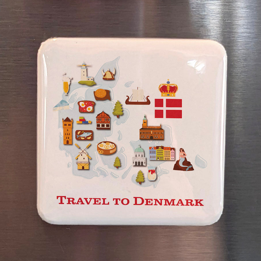 Denmark Magnet | Land of the Vikings, Hygge, and the Little Mermaid on the Sound | 2x2 | Made in Canada