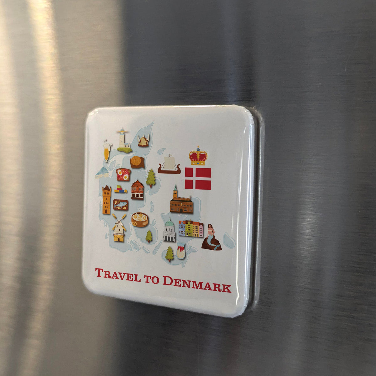 Denmark Magnet | Land of the Vikings, Hygge, and the Little Mermaid on the Sound | 2x2 | Made in Canada