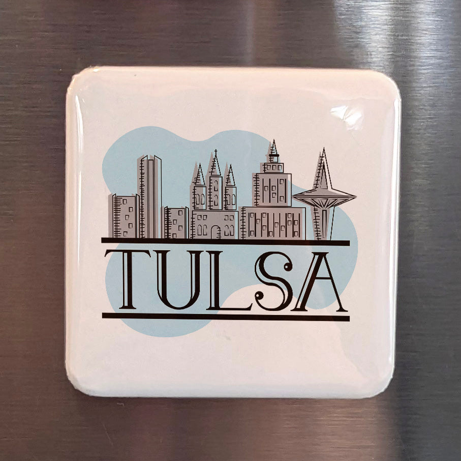 Tulsa Oklahoma Magnet | Art Deco Capital | 2×2 | Made in Canada - PhiloPerse
