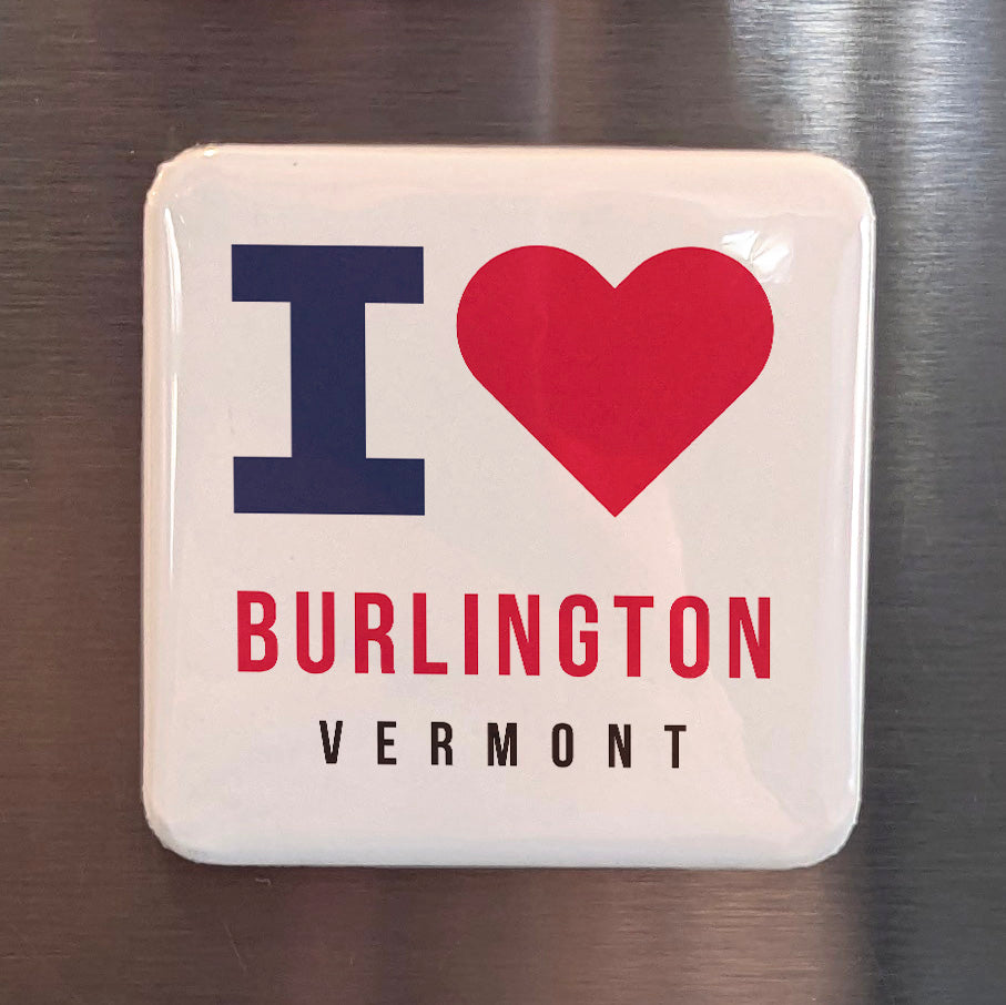 Burlington Vermont Magnet | Queen City of Vermont | 2×2 | Made in Canada