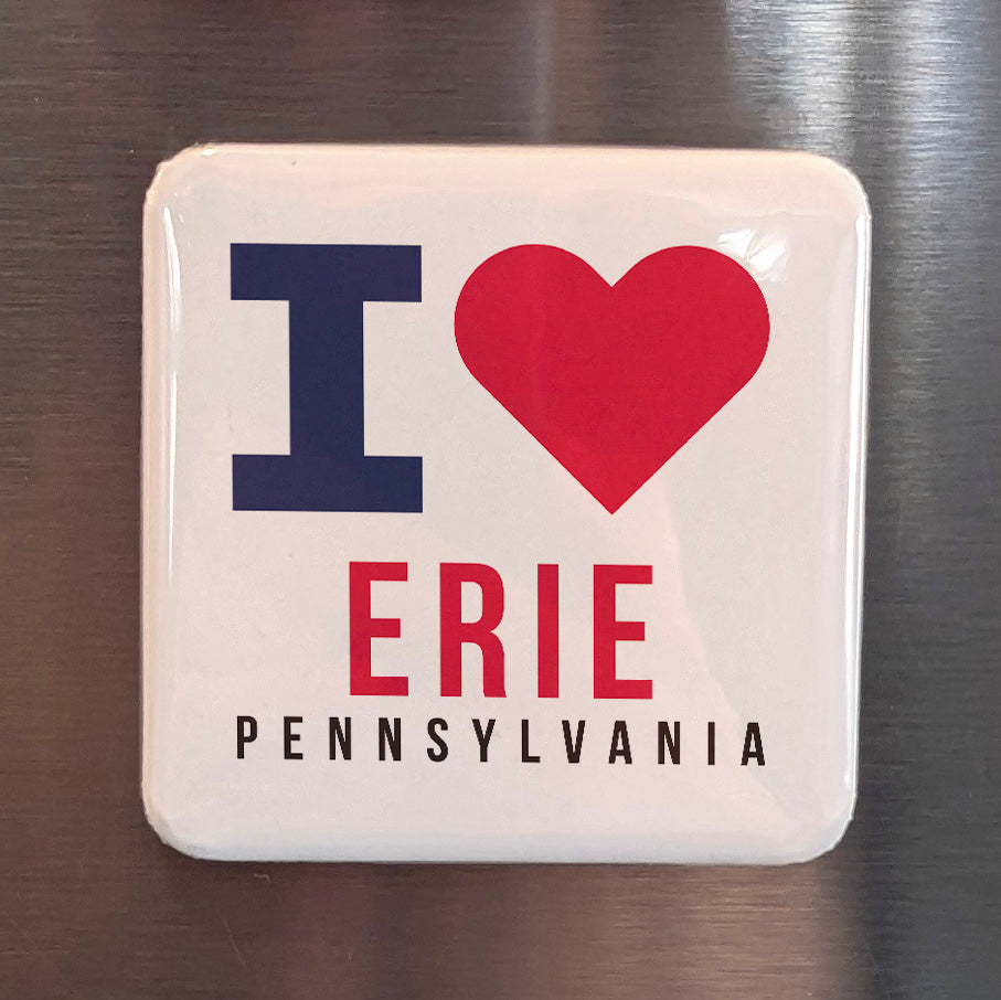Erie Pennsylvania Magnet | Gem City of the Lakes | 2×2 | Made in Canada