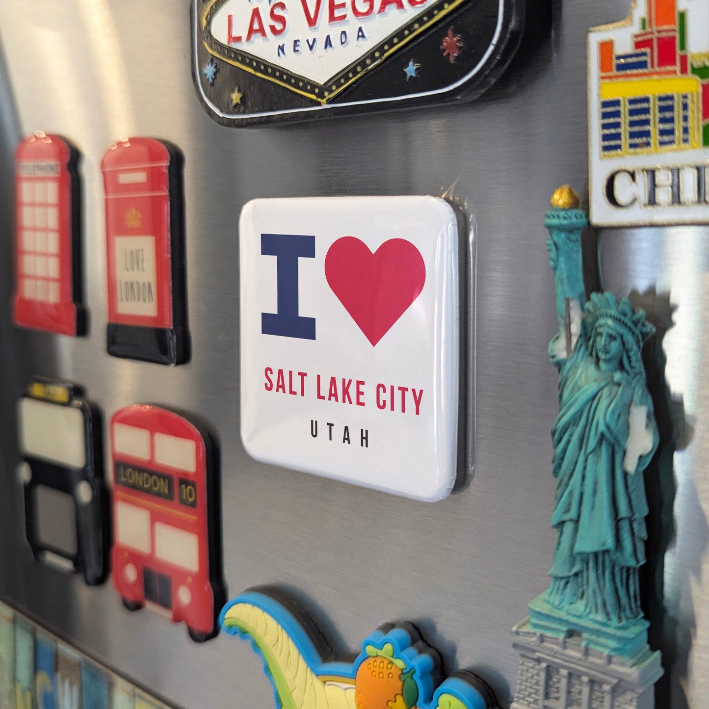 Salt Lake City Utah Magnet | Crossroads of the West | 2×2 | Made in Canada - PhiloPerse