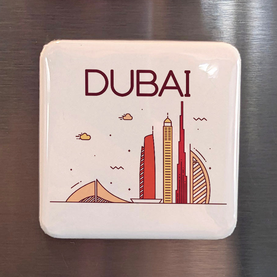 Dubai UAE Asia Magnet | Burj Khalifa Skyline City of the Future on the Persian Gulf | 2x2 | Made in Canada