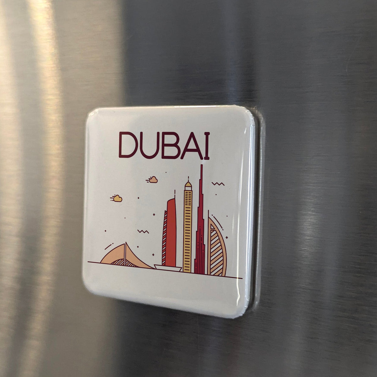 Dubai UAE Asia Magnet | Burj Khalifa Skyline City of the Future on the Persian Gulf | 2x2 | Made in Canada