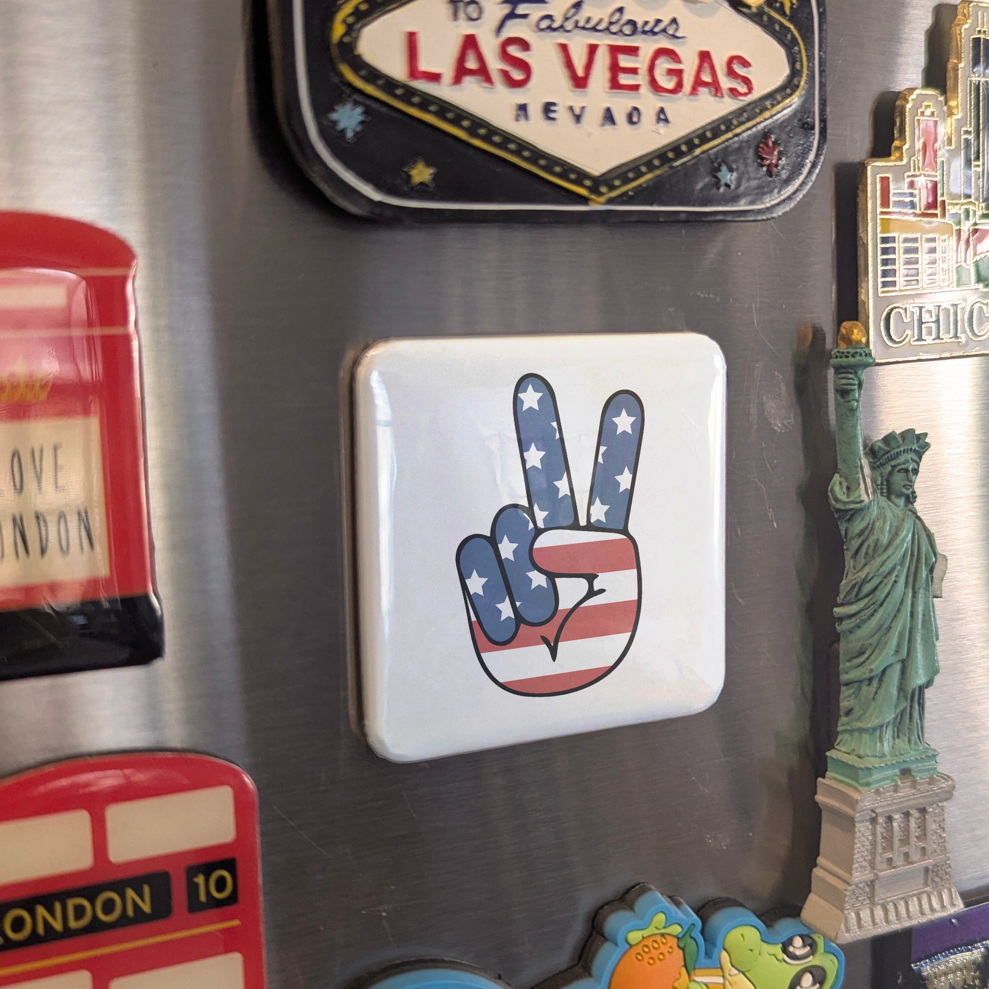 USA Magnet | American Flag Victory Sign | 2×2 | Made in Canada - PhiloPerse