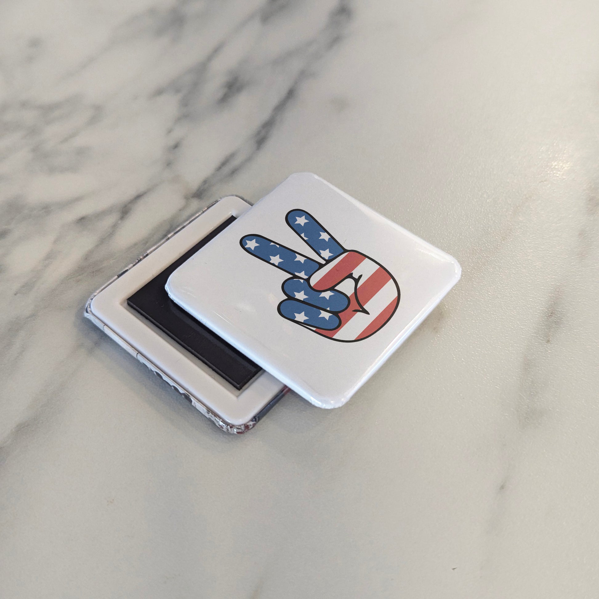 USA Magnet | American Flag Victory Sign | 2×2 | Made in Canada - PhiloPerse