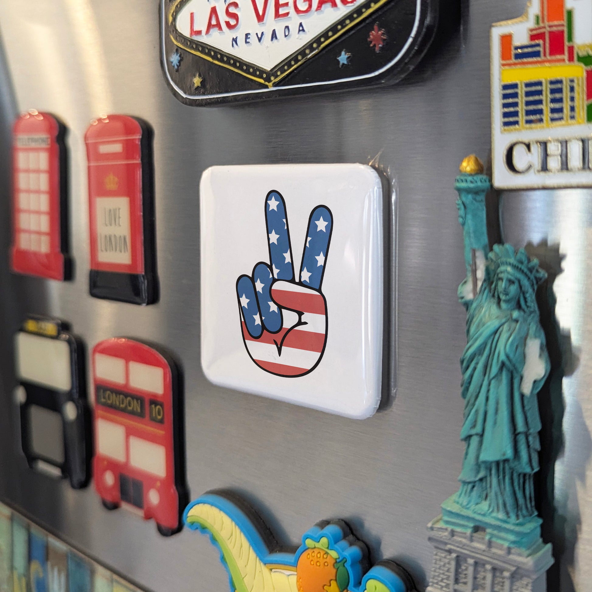 USA Magnet | American Flag Victory Sign | 2×2 | Made in Canada - PhiloPerse
