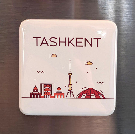 Tachkent Ouzbékistan Asie Aimant | Cœur de la Route de la Soie sur la rivière Chirchiq | 2x2 | Fabriqué au Canada