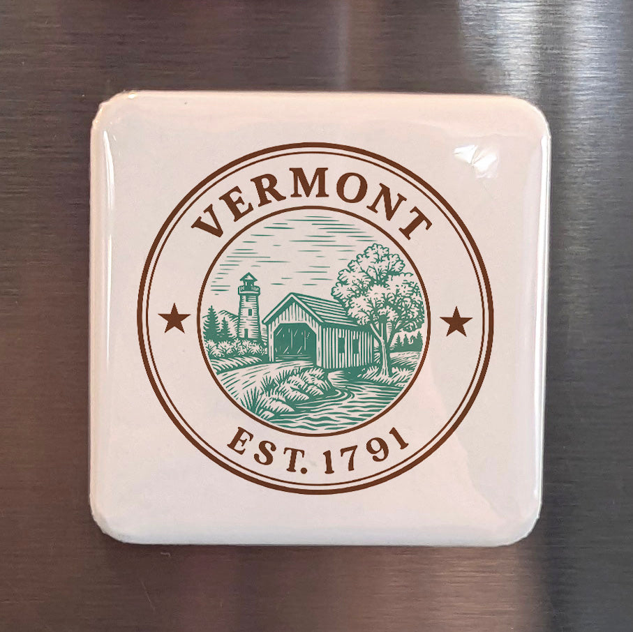 Vermont Magnet | The Green Mountain State | 2×2 | Made in Canada - PhiloPerse