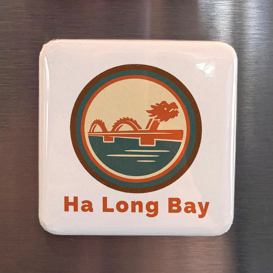 Ha Long Bay Vietnam Asia Magnet | Emerald Dragon Bay UNESCO Wonder of Southeast Asia | 2x2 | Made in Canada