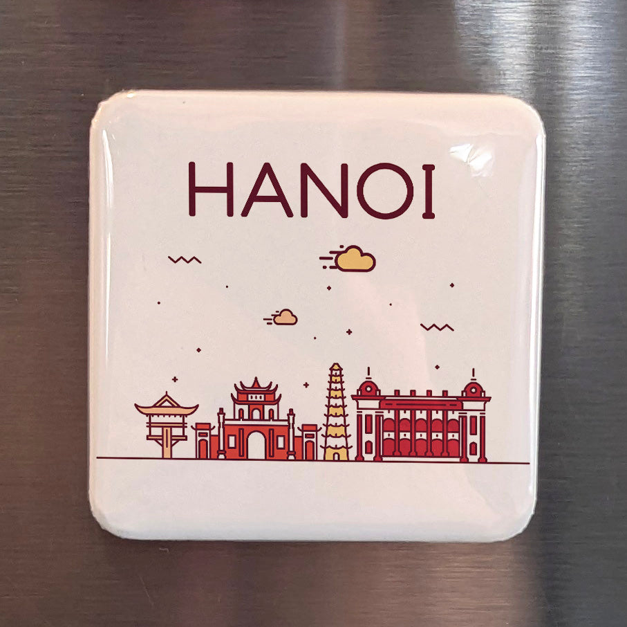 Hanoi Vietnam Asia Magnet | Thousand Year Capital on the Red River of the Dragon | 2x2 | Made in Canada