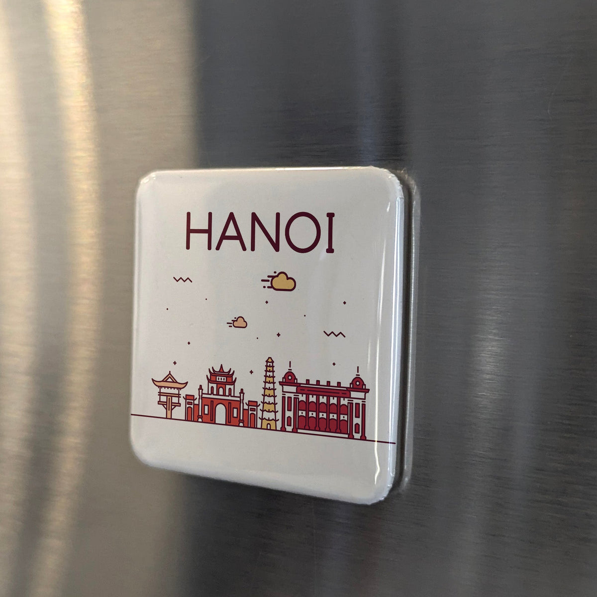 Hanoi Vietnam Asia Magnet | Thousand Year Capital on the Red River of the Dragon | 2x2 | Made in Canada