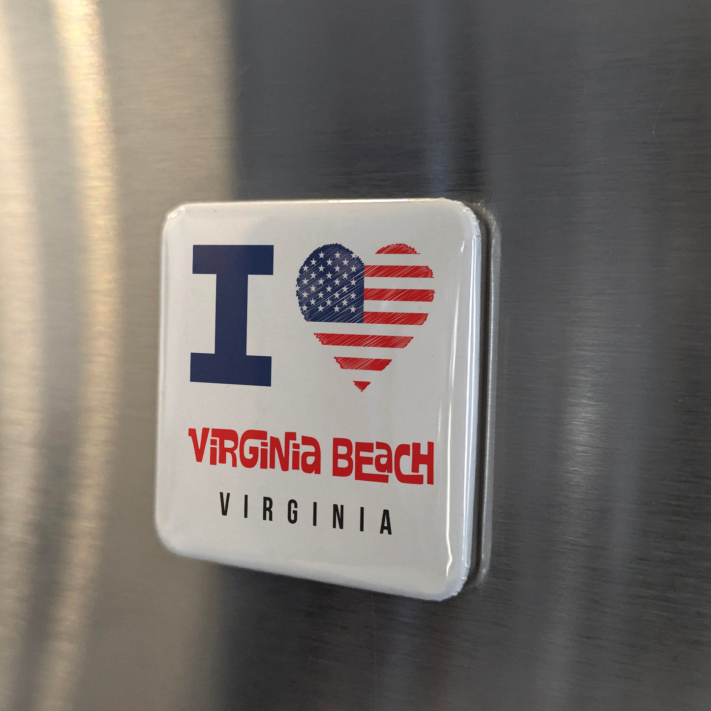 Virginia Beach Virginia Magnet | Atlantic Shore Gem | 2×2 | Made in Canada - PhiloPerse