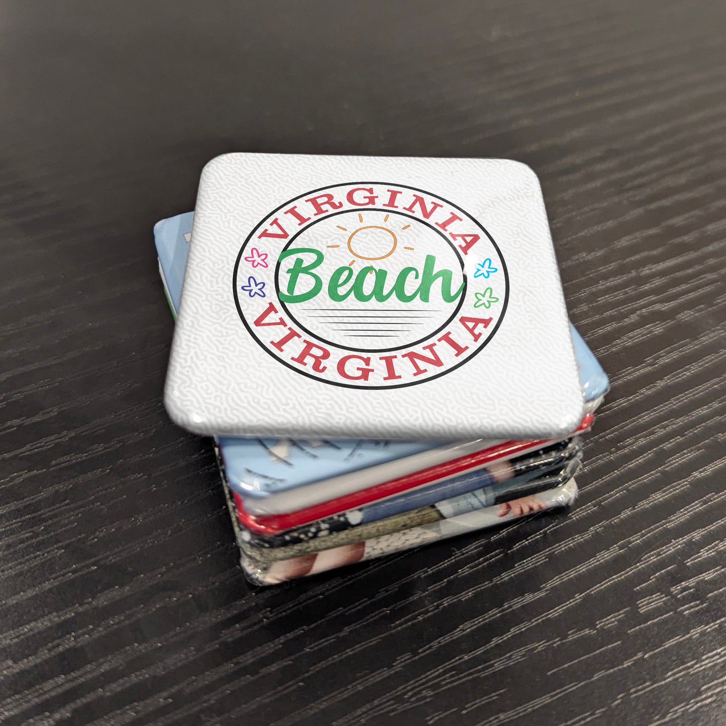Virginia Beach Virginia Magnet | Sunny Boardwalk Town | 2×2 | Made in Canada - PhiloPerse